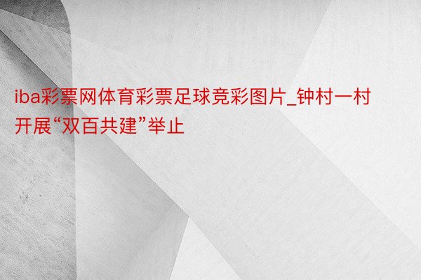 iba彩票网体育彩票足球竞彩图片_钟村一村开展“双百共建”举止